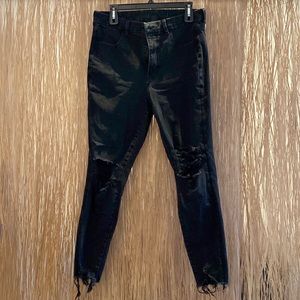 Black American Eagle high waisted ripped skinny jeans